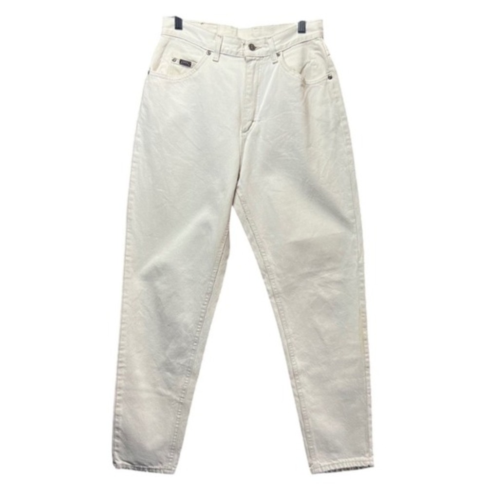 Riders by Lee Vintage 90s Mom Jeans 8P High Waist‎ Tapered Leg Denim Pants Cream